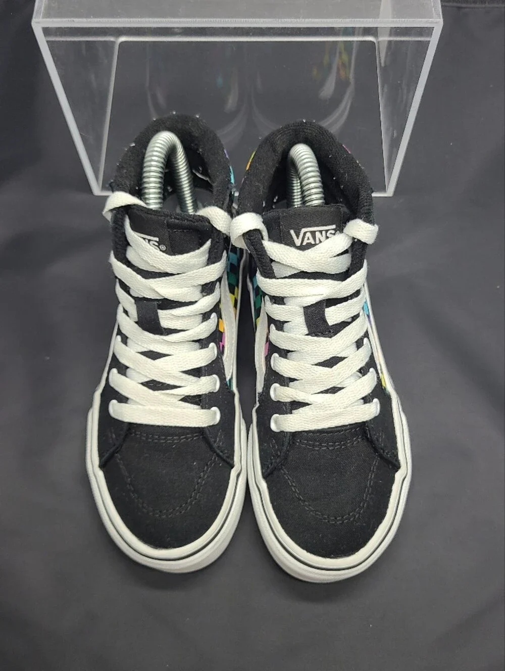 Vans Filmore High Top Rainbow Check Sneakers kids Toddler size 12C